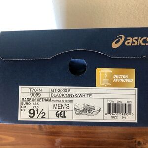 Asics Men's Gel GT-2000 5 Black Onyx White Athletic Shoes